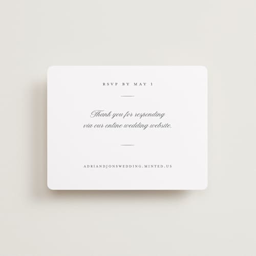This is a chiffon rsvp cards with standard by Eric Clegg called together always printing on signature in standard
