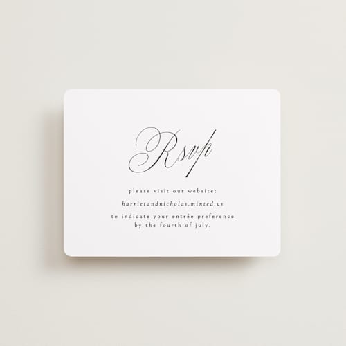 This is a noir slate rsvp cards with standard by Ana de Sousa called written with love printing on signature in standard
