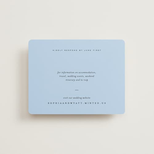This is a sky rsvp cards with standard by Blustery August called tarte tatin printing on signature in standard