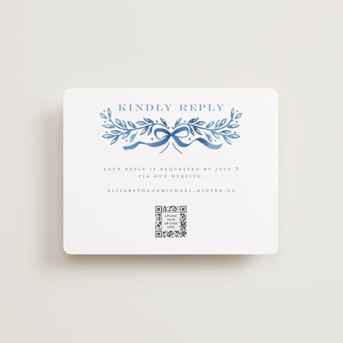 This is a cobalt rsvp cards with standard by Petra Kern called royal printing on signature in standard
