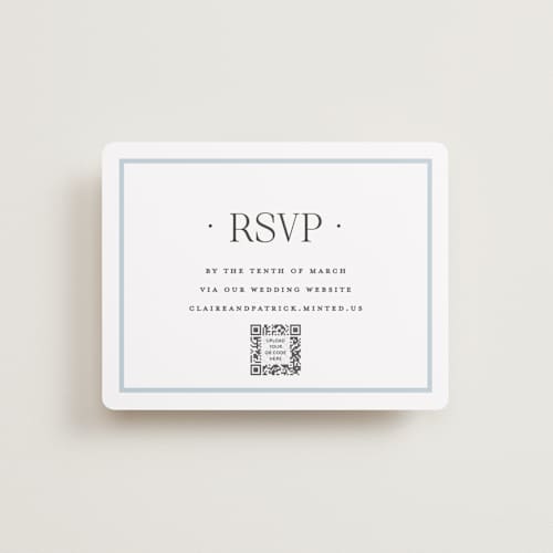 This is a hydrangea rsvp cards with standard by Carolyn MacLaren called dotted classic printing on signature in standard