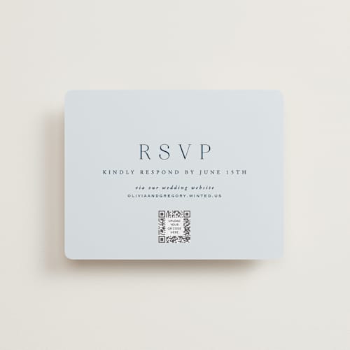This is a sky rsvp cards with standard by Hooray Creative called classy type printing on signature in standard