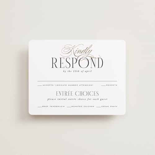 This is a opal rsvp cards with foil pressed by Leah Bisch called unite printing on signature in standard