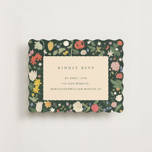 This is a garden rsvp cards with standard by Sumak Studio called all the flowers of the world printing on signature in standard