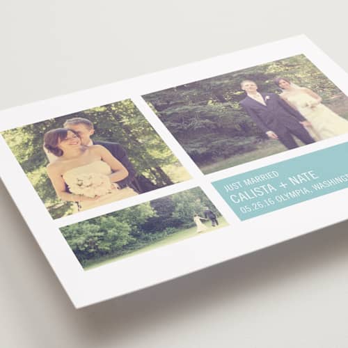 This is a sky wedding announcements with standard by Precious Bugarin Design called modern geometric group printing on recycled smooth signature in standard