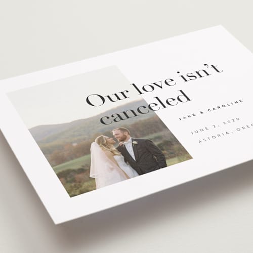 This is a ink wedding announcements with standard by Karen Schipper called frankie printing on recycled smooth signature in standard