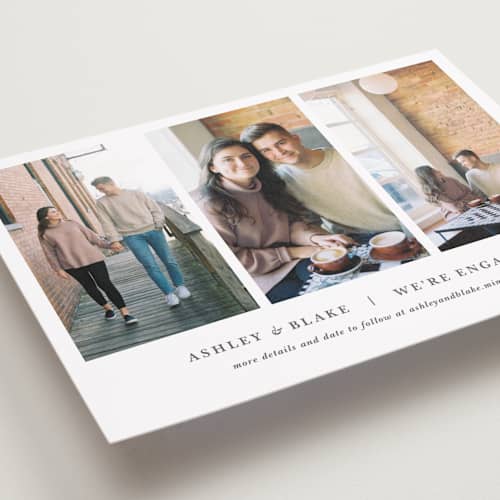 This is a slate save the date with standard by Jula Paper Co. called maybe im amazed printing on recycled smooth signature in standard