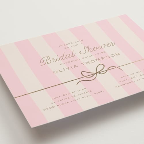 This is a rose bridal shower invitations with foil pressed by Leia Matt called macaron box printing on signature in standard