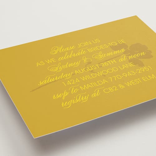 This is a island citrus bridal shower invitations with standard by Morgan Kendall called bloom printing on signature in standard