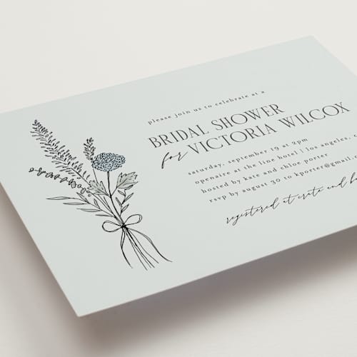 This is a sky bridal shower invitations with standard by Kelly Schmidt called botanical printing on signature in standard
