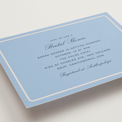 This is a sky bridal shower invitations with standard by Megan Davis called aperitif printing on signature in standard