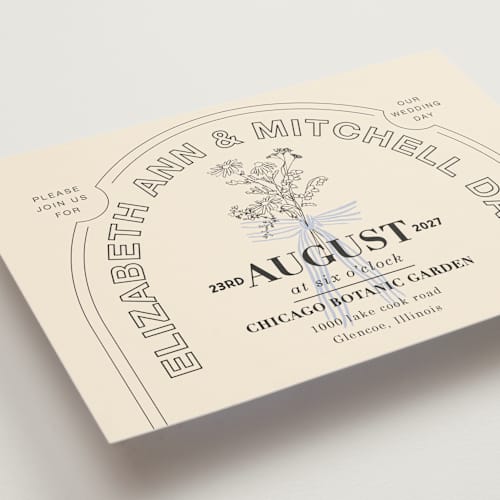 This is a daisy wedding invitations with standard by Baumbirdy called sealed printing on signature in standard