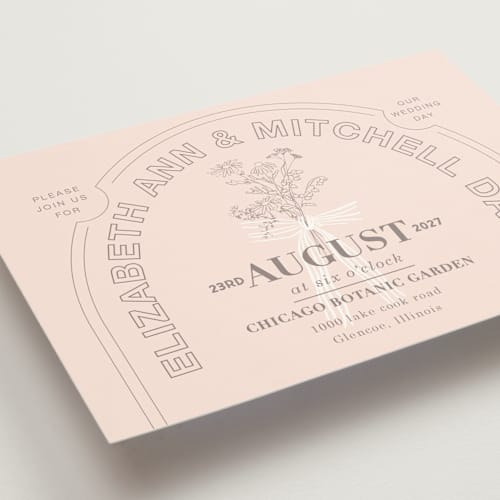 This is a blush wedding invitations with standard by Baumbirdy called sealed printing on signature in standard