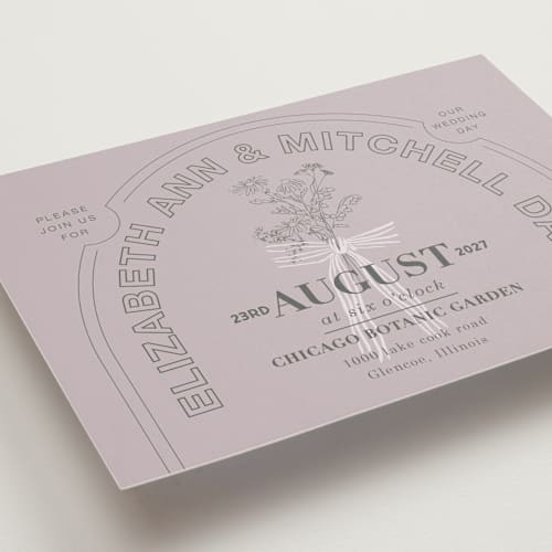 This is a plum wedding invitations with standard by Baumbirdy called sealed printing on signature in standard