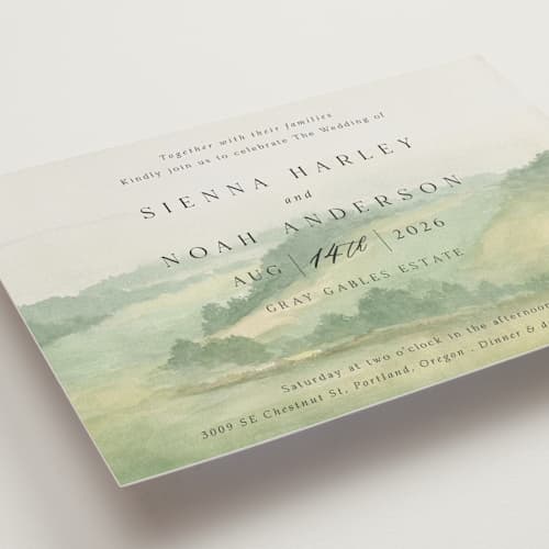 This is a meadow wedding invitations with standard by Elly called the vow printing on signature in standard