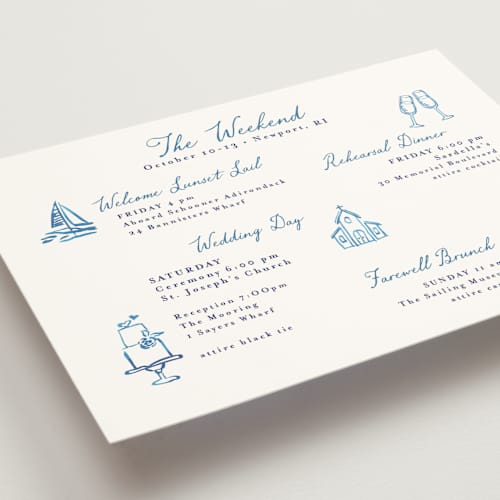 This is a cerulean ceremony reception essentials with standard by Tamara Hilje called positano printing on signature in standard