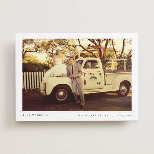 This is a spruce wedding announcements with standard by That Girl Press called tiny blessings printing on recycled smooth signature in standard