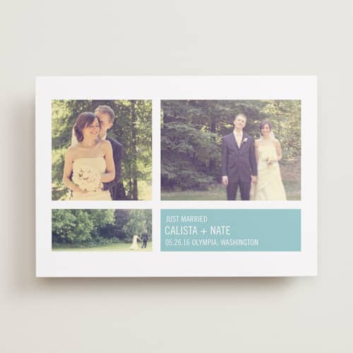 This is a sky wedding announcements with standard by Precious Bugarin Design called modern geometric group printing on recycled smooth signature in standard