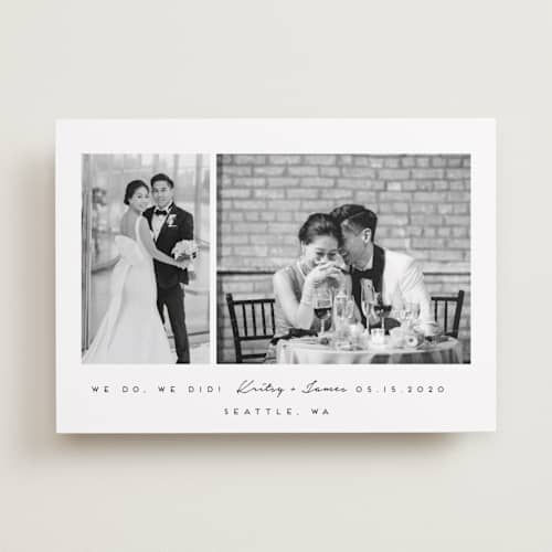 This is a tuxedo wedding announcements with standard by Angela Garrick called meant to be printing on recycled smooth signature in standard