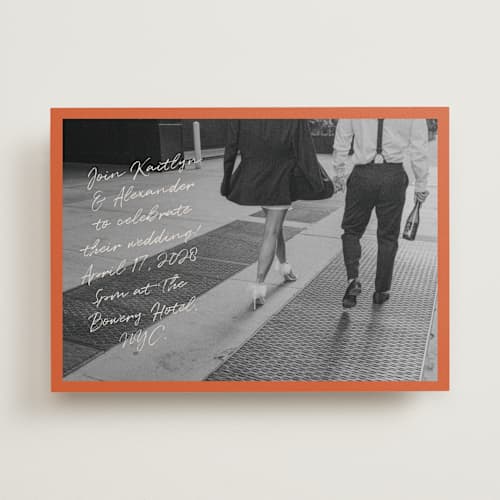 This is a sunset wedding invitations with standard by Adelyn T. called photograph scribble printing on recycled smooth signature in standard