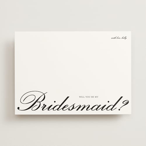 This is a ink will you be my bridesmaid cards with standard by Ani Somi called finely printing on signature in standard