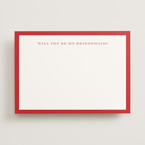 This is a apple will you be my bridesmaid cards with standard by Pati Cascino called rambla printing on signature in standard