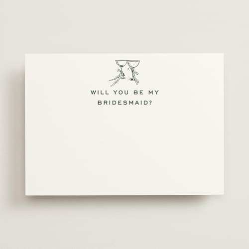 This is a sorbetto will you be my bridesmaid cards with standard by Megan Davis called campania printing on signature in standard
