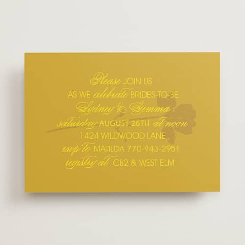This is a island citrus bridal shower invitations with standard by Morgan Kendall called bloom printing on signature in standard
