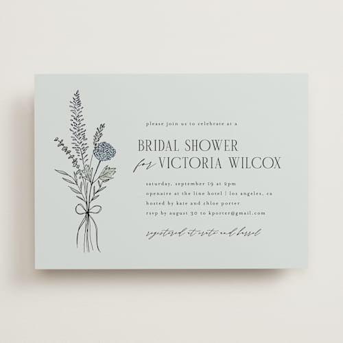 This is a sky bridal shower invitations with standard by Kelly Schmidt called botanical printing on signature in standard