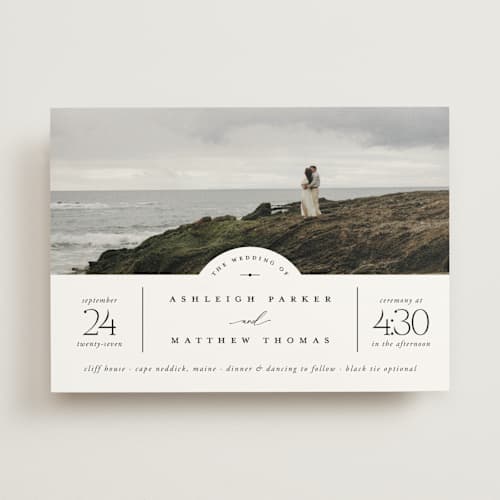 This is a cloud wedding invitations with standard by Heather Schertzer called panoramic printing on signature in standard
