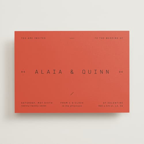 This is a verona sunset wedding invitations with standard by Blustery August called alaia printing on signature in standard