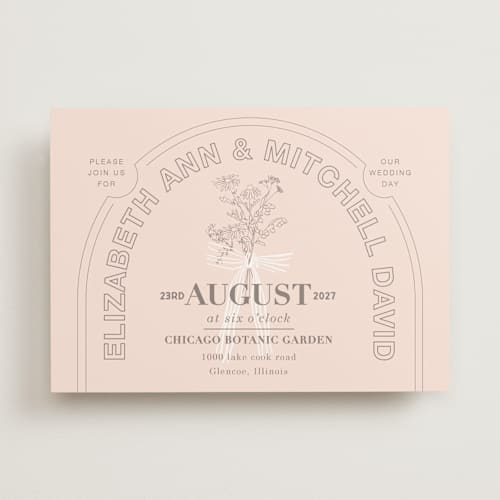 This is a blush wedding invitations with standard by Baumbirdy called sealed printing on signature in standard