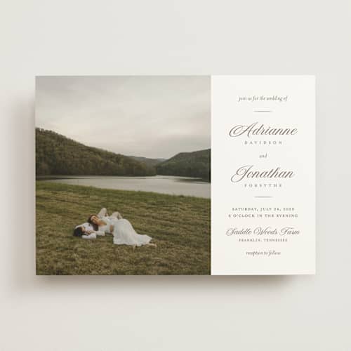 This is a tea wedding invitations with standard by Eric Clegg called together always printing on signature in standard