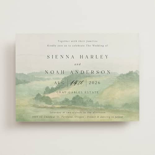This is a meadow wedding invitations with standard by Elly called the vow printing on signature in standard