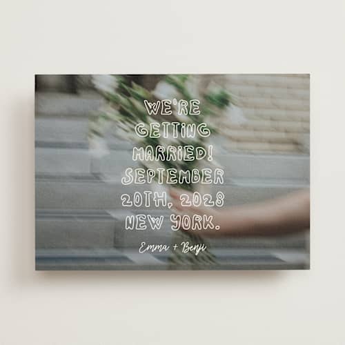 This is a vanilla save the date with standard by Helena Vitto called cool kids printing on signature in standard