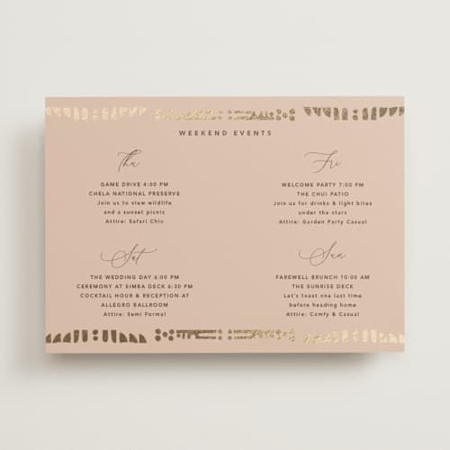 This is a sahara ceremony reception essentials with foil pressed by David Michuki called cultured element printing on signature in standard