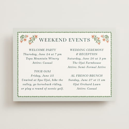 This is a pine ceremony reception essentials with standard by Paper Sun Studio called river valley printing on signature in standard