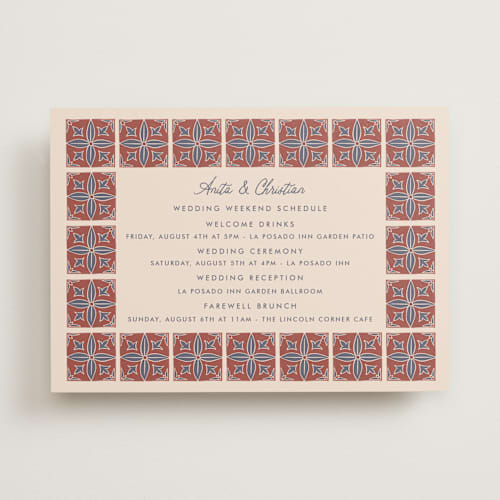 This is a terracotta ceremony reception essentials with standard by Katharine Watson called block print tile printing on signature in standard