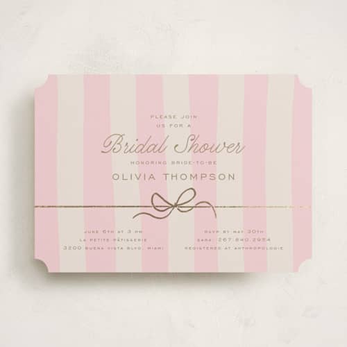 This is a rose bridal shower invitations with foil pressed by Leia Matt called macaron box printing on signature in standard