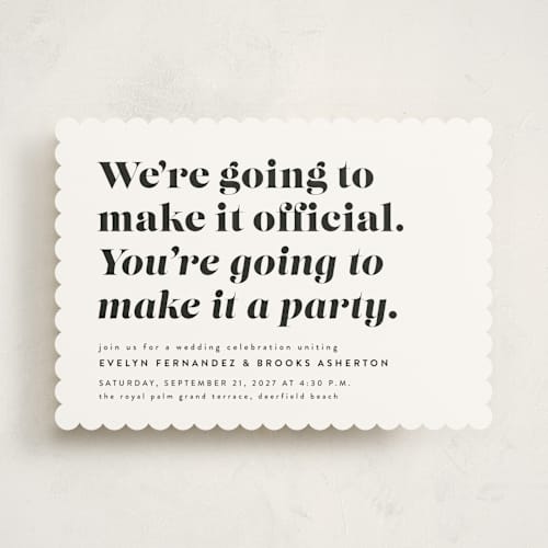 This is a panda wedding invitations with standard by Lea Delaveris called make it official printing on signature in standard