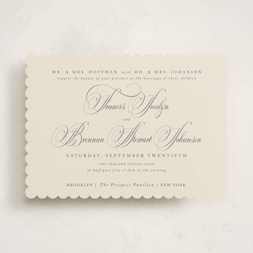 This is a oreo creme wedding invitations with standard by Design Lotus called wonderful tonight printing on signature in standard