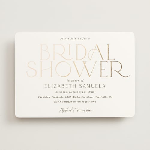 This is a snow bridal shower invitations with foil pressed by Yaling Hou Suzuki called modern take printing on signature in standard