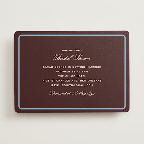 This is a fig bridal shower invitations with standard by Megan Davis called aperitif printing on signature in standard