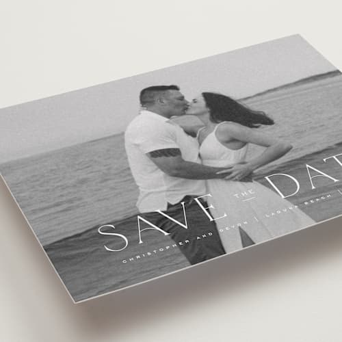 This is a cloud save the date with standard by Wildfield Paper Co called summer love printing on recycled smooth signature in grand