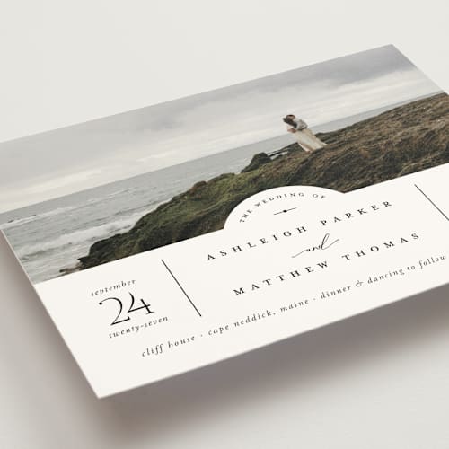 This is a cloud wedding invitations with standard by Heather Schertzer called panoramic printing on signature in grand