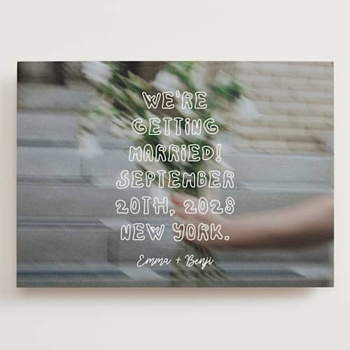 This is a vanilla save the date with standard by Helena Vitto called cool kids printing on recycled smooth signature in grand