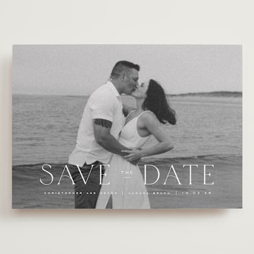 This is a cloud save the date with standard by Wildfield Paper Co called summer love printing on recycled smooth signature in grand