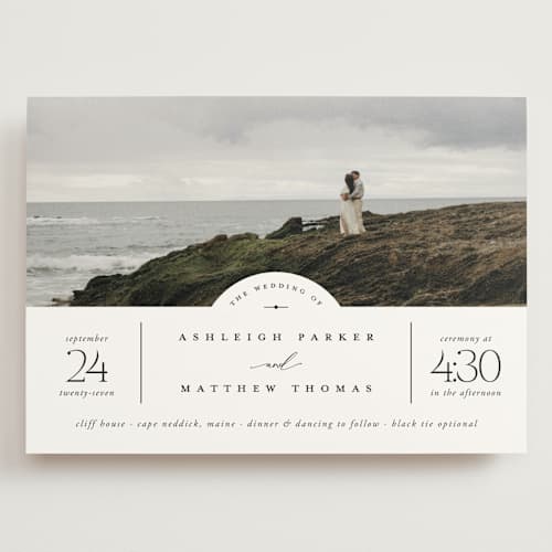 This is a cloud wedding invitations with standard by Heather Schertzer called panoramic printing on signature in grand