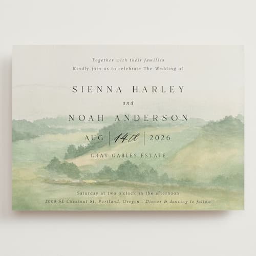 This is a meadow wedding invitations with standard by Elly called the vow printing on signature in grand