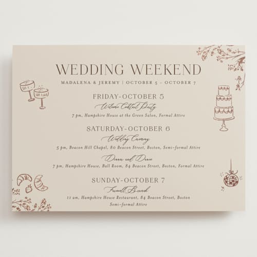 This is a almond ceremony reception essentials with foil pressed by frau brandt called shining florals printing on signature in grand
